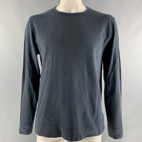 OFFICINE GENERALE Size XL Navy Solid Cotton Pullover - Picture 1 of 1